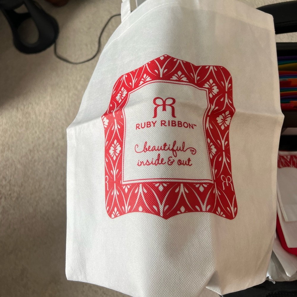 Ruby Ribbon Canvas Bags - image 1